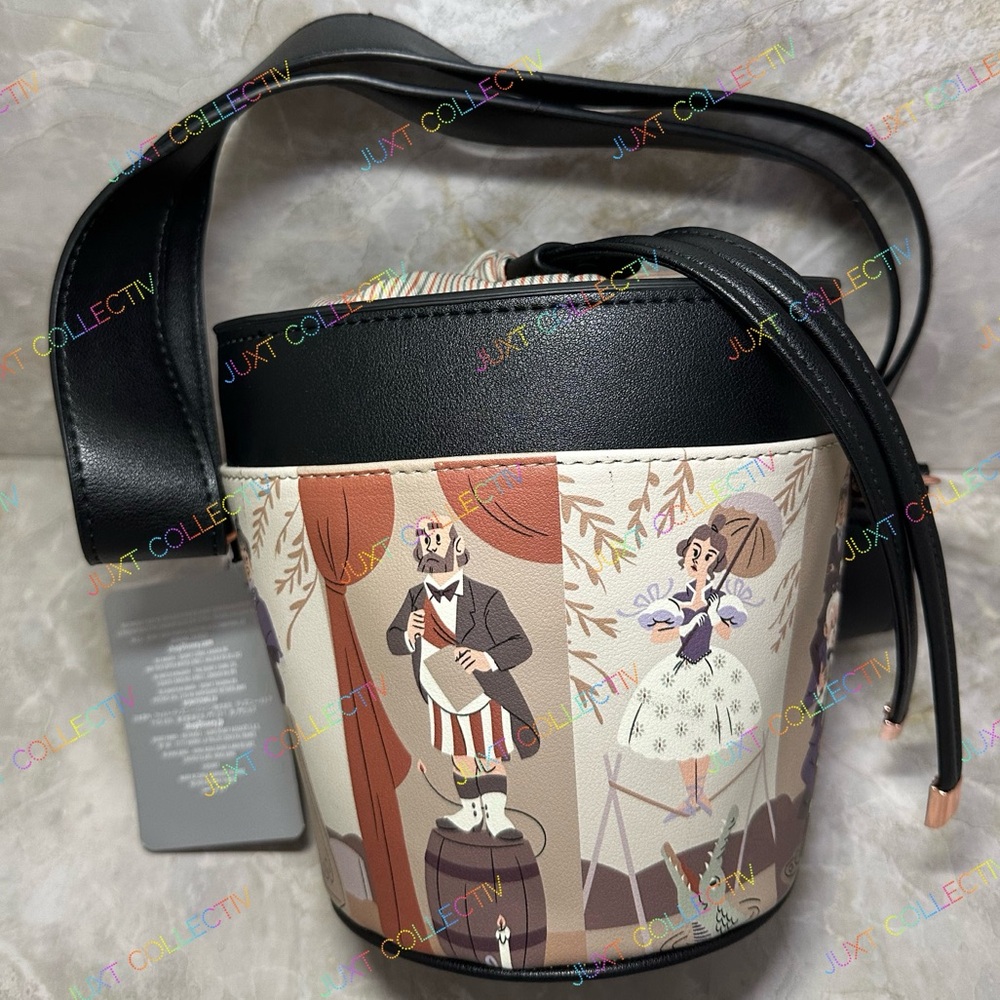 NWT - Disney Parks Haunted Mansion Stretching Portraits Bucket Bag